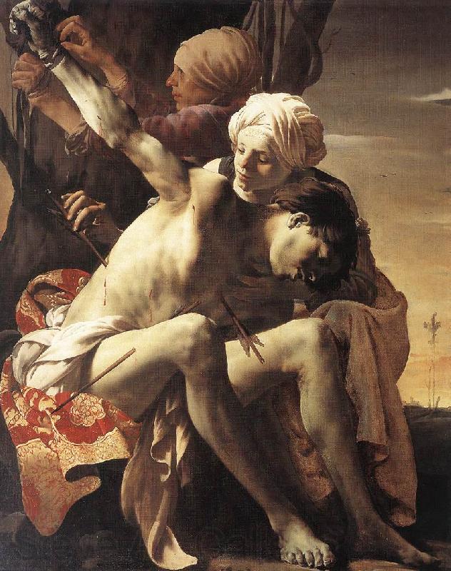 TERBRUGGHEN, Hendrick St Sebastian Tended by Irene and her Maid rt Norge oil painting art